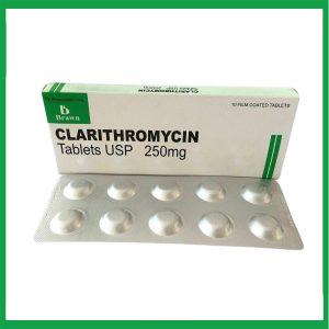 Thuốc kháng sinh Clarithromycin 250mg Brawn điều trị nhiễm khuẩn hộp 10 viên