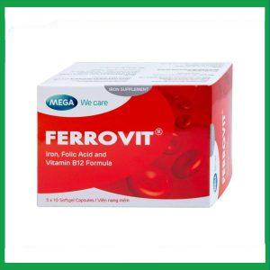 Thuốc Ferrovit MEGA We care điều trị thiếu máu do thiếu sắt (5 vỉ x 10 viên)