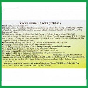 Nhà Thuốc Thành Hương - Viên ngậm Zecuf Herbal Drops giúp ấm họng, nhuận phế 1 Nhà Thuốc Thành Hương - Vien ngam Zecuf Herbal Drops3