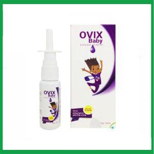 Dung dịch xịt mũi Ovix Baby hỗ trợ viêm mũi, viêm xoang, viêm mũi dị ứng, viêm VA (Hộp 1 chai 20ml)