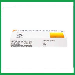 Nhà Thuốc Thành Hương - Thuốc Griseofulvin 500mg Vidipha điều trị các bệnh nấm da, tóc, lông, móng (2 vỉ x 10 viên) 1 Nhà Thuốc Thành Hương - Zidocin 2 1