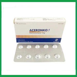 Thuốc Aceronko 1mg điều trị bệnh tim gây tắc mạch, nhồi máu cơ tim (3 vỉ x 10 viên)