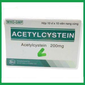 Viên nang Acetylcystein 200mg Khánh Hòa tiêu nhầy, loãng đàm (10 vỉ x 10 viên)