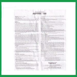 Nhà Thuốc Thành Hương - Thuốc Aspirin 100mg phòng ngừa nhồi máu cơ tim, đột quỵ (3 vỉ x 10 viên) 3 Nhà Thuốc Thành Hương - asp 4