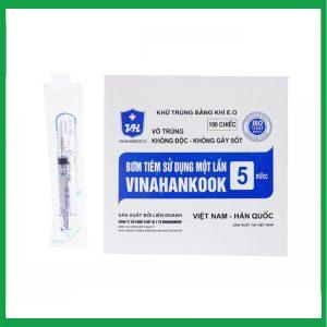 Nhà Thuốc Thành Hương - Bơm tiêm sử dụng một lần Vinahankook 5ml/cc được khử trùng bằng khí E.O (100 cái) 2 Nhà Thuốc Thành Hương - bom tiem nhua 5ml