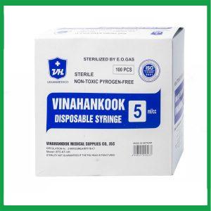 Bơm tiêm sử dụng một lần Vinahankook 5ml/cc được khử trùng bằng khí E.O (100 cái)