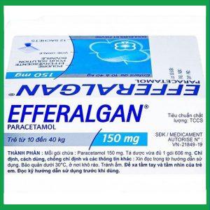 Nhà Thuốc Thành Hương - Bột sủi Efferalgan 150mg giảm đau hạ sốt (hộp 12 gói) 2 Nhà Thuốc Thành Hương - bot sui efferalgan 150mg 2