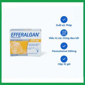Bột sủi Efferalgan 250mg giảm đau hạ sốt cho trẻ từ 17-50 kg