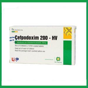 Thuốc Cefpodoxim 200mg-HV USP điều trị nhiễm khuẩn (3 vỉ x 10 viên)