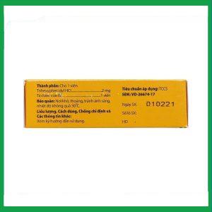 Nhà Thuốc Thành Hương - Thuốc Danapha - Trihex 2 điều trị hỗ trợ hội chứng Parkinson, giảm hội chứng ngoại tháp (5 vỉ x 20 viên) 2 Nhà Thuốc Thành Hương - danpha trihex 2