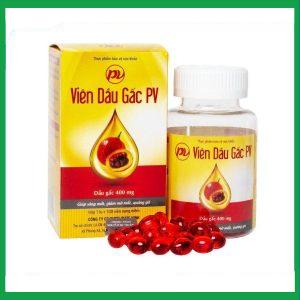Viên Dầu Gấc PV hỗ trợ giúp làm sáng mắt, giảm khô mắt, mờ mắt, quáng gà (100 viên)