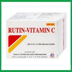 Thuốc Rutin-Vitamin C Mekophar hỗ trợ điều trị các hội chứng chảy máu, xơ cứng (10 vỉ x 10 viên)