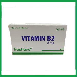 Thuốc Vitamin B2 2.0mg Traphaco phòng và điều trị khi thiếu Vitamin B2 (6 vỉ x 30 viên)