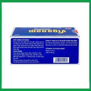 Nhà Thuốc Thành Hương - Viên uống Viganam Tâm Bình hỗ trợ bổ thận tráng dương (5 vỉ x 12 viên) 4 Nhà Thuốc Thành Hương - fb 3 27