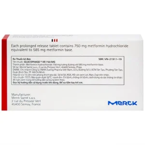 Nhà Thuốc Thành Hương - Thuốc Glucophage XR 750mg Merck điều trị tiểu đường type 2 (2 vỉ x 15 viên) 1 Nhà Thuốc Thành Hương - glucophage xr 750 1