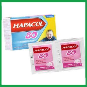 Bột sủi Hapacol 80mg DHG giảm đau, hạ sốt hộp 24 gói