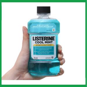 Listerine Cool Mint 250ml bảo vệ khoang miệng suốt 24h