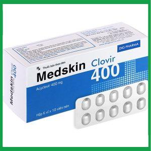 Thuốc Medskin Clovir 400 DHG Pharma điều trị nhiễm virus Herpes simplex