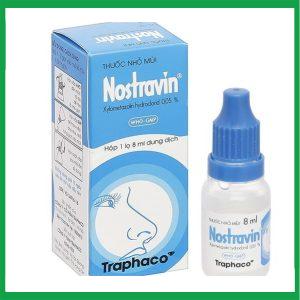 Thuốc nhỏ mũi Nostravin 0,05% Traphaco 8ml giảm triệu chứng ngạt mũi và giảm sung huyết