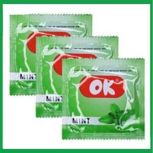 Nhà Thuốc Thành Hương - Bao cao su OK hương bạc hà đàn hồi tốt, dai bền 1 Nhà Thuốc Thành Hương - ok huong bac ha 3 cai 1