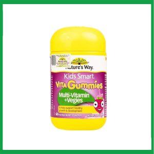 Viên nhai Kids Smart Nature's Way Vita Gummies Multi-vitamin Vegies bổ sung một số vitamin và tăng sức khỏe (60 viên)